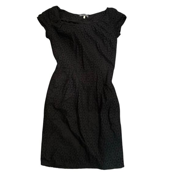 Serena Kay Black Eyelet Cap Sleeve Mini Dress - Picture 2 of 6